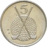 When Should I Change Golf Balls: Manx Coin Isle of Man 5p Golf Ball Marker. Use the coin to mark you Sugar Pure Golf Ball on the green. (Screenshot: Numista).